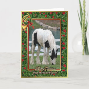 Sinti und Roma Cob Horse Blank Christmas Card Feiertagskarte