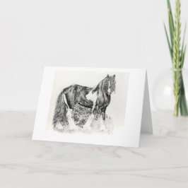 Sinti und Roma Cob Horse Portrait Blank Grußkarte Karte