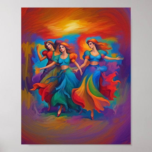 Sinti und Roma Dancers Print, Value Poster Paper ( (Vorne)