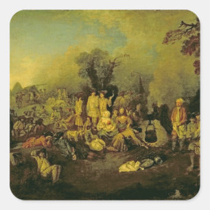 Sinti und Roma Encamping Quadratischer Aufkleber