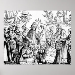 Sinti und Roma erzählen nach einem Holzschnitt in  Poster