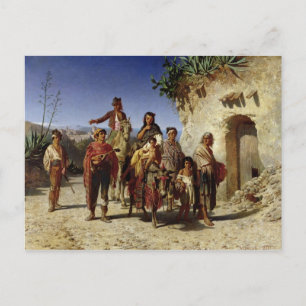 Sinti und Roma Family on the Road, c.1861 Postkarte