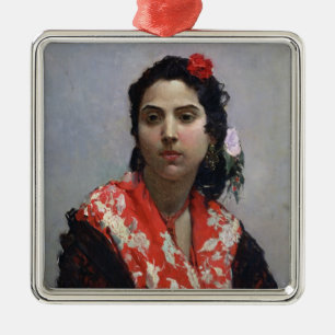 Sinti und Roma-Frau Silbernes Ornament