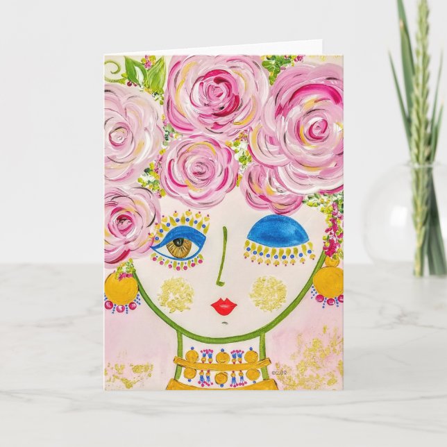 Sinti und Roma Garden Girl Glow - Note Card Karte (Vorderseite)