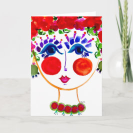 Sinti und Roma Garden Girl Peony - Note Card Karte