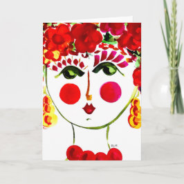 Sinti und Roma Garden Girl Poppy - Note Card Karte