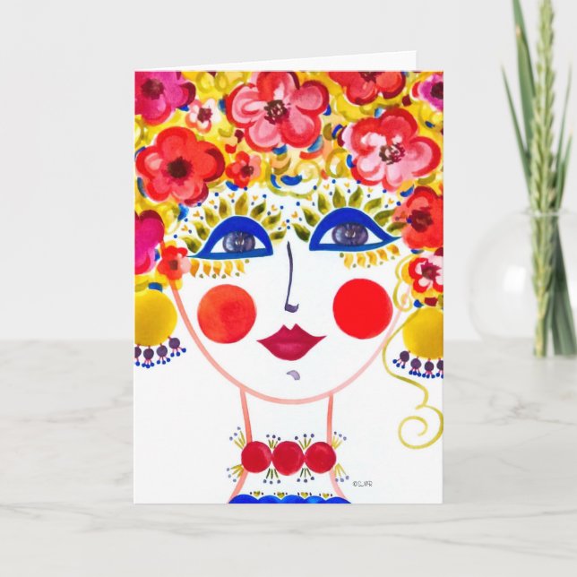 Sinti und Roma Garden Girl Primavera - Karte (Vorderseite)