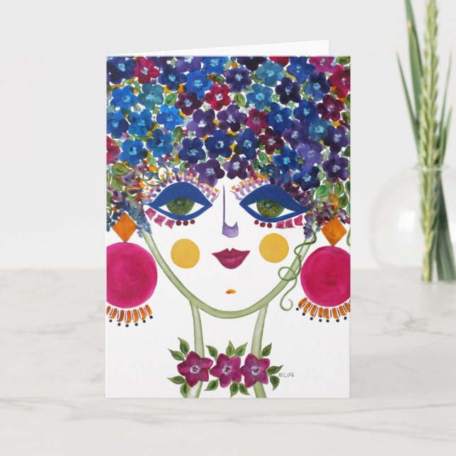 Sinti und Roma Garden Girl Violet - Note Card Karte (Vorderseite)