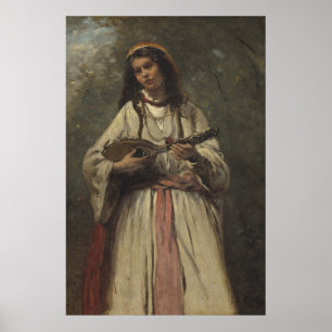 Sinti und Roma Girl mit Mandolin Poster