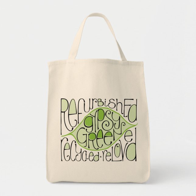 Sinti und Roma Green Bio Bag Tragetasche (Vorne)