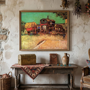 Sinti und Roma mit Caravans von Vincent van Gogh Poster