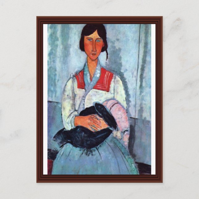 Sinti und Roma mit Kind von Modigliani Amedeo Postkarte (Vorderseite)