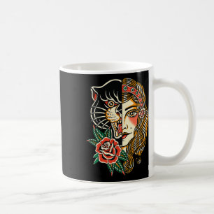 Sinti und Roma Panther American Traditional Tattoo Kaffeetasse