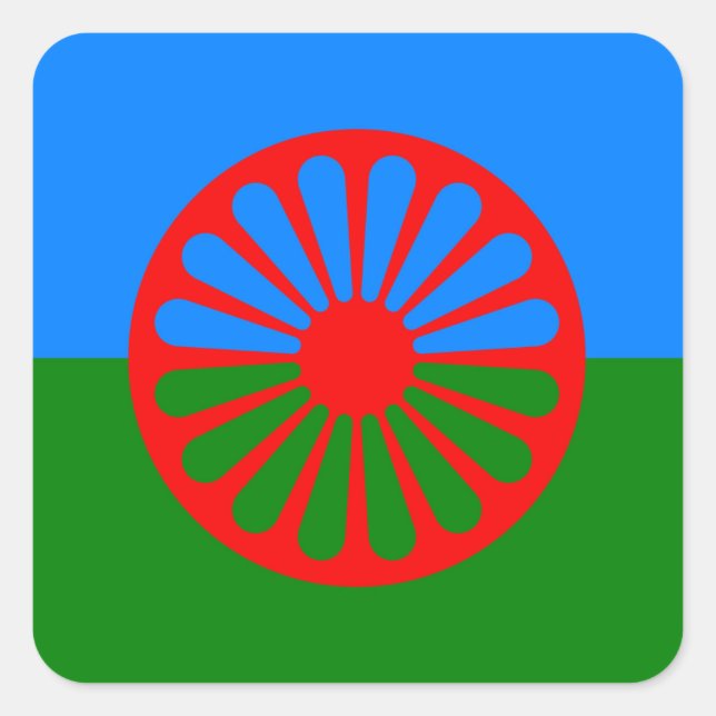 Sinti und Roma Quadratischer Aufkleber (Vorderseite)
