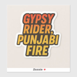 Sinti und Roma Rider, Punjabi Fire - Bold Desi Tec Aufkleber