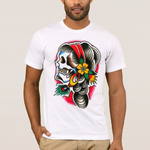 Sinti und Roma-Schädel mit Pfau-Feder T-Shirt