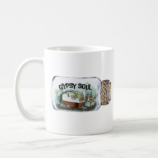 Sinti und Roma Soul Camping Vintag Illustration Kaffeetasse (Links)