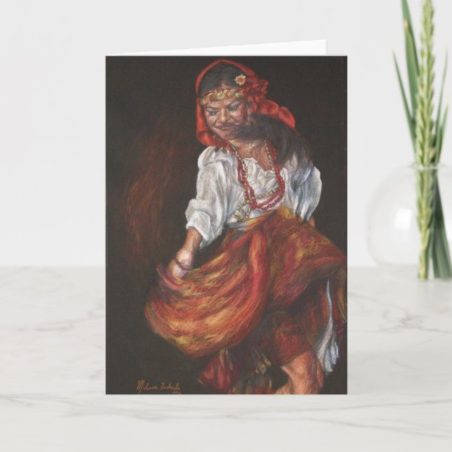 Sinti und Roma-Tänzer Feiertagskarte (Vorderseite)