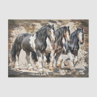 Sinti und Roma Vanner Horse Watercolor Decoupage Seidenpapier
