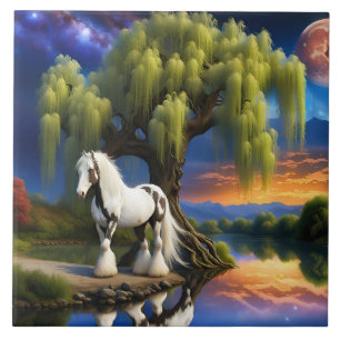 Sinti und Roma Vanner Horse - Willow tree N Vollmo Fliese