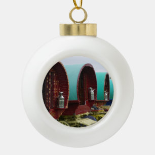 Sinti und Roma Waggons Keramik Weihnachtsschmuck Keramik Kugel-Ornament