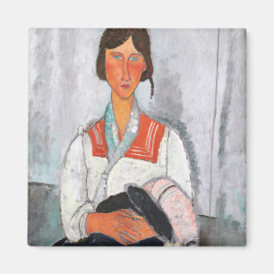 Sinti und Roma Woman mit Baby, Modigliani Magnet