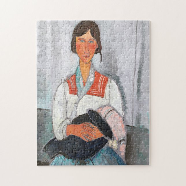 Sinti und Roma Woman mit Baby, Modigliani Puzzle (Vertikal)