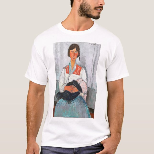 Sinti und Roma Woman mit Baby, Modigliani T-Shirt (Vorderseite)