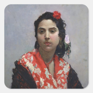 Sinti und Roma Woman Quadratischer Aufkleber