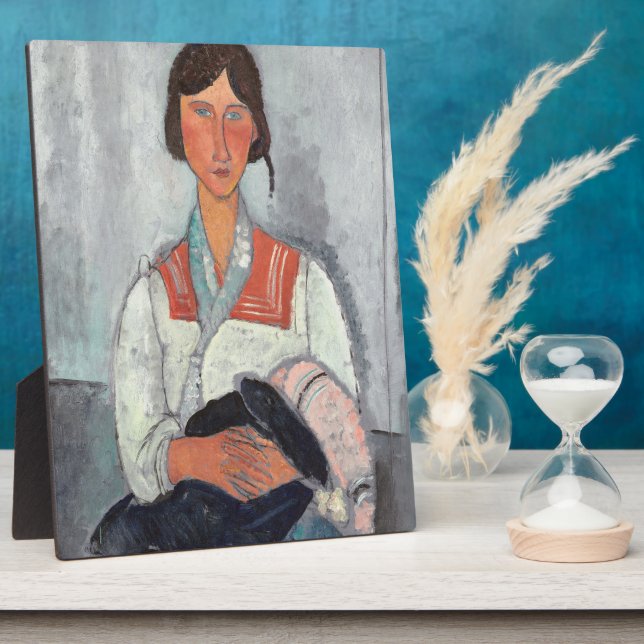 Sinti und Roma Woman with Baby, 1919 (Öl auf Leinw Fotoplatte (Seite)