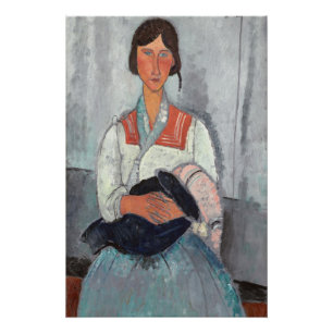 Sinti und Roma Woman with Baby, 1919 (Öl auf Leinw Poster