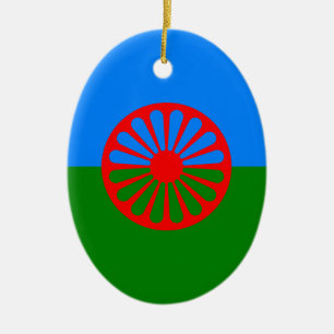Sinti und Romaflagge Keramikornament