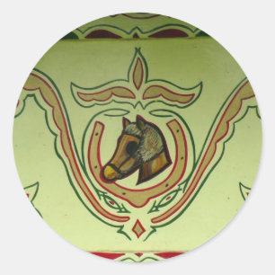 Sinti und Romalastwagendetail Runder Aufkleber