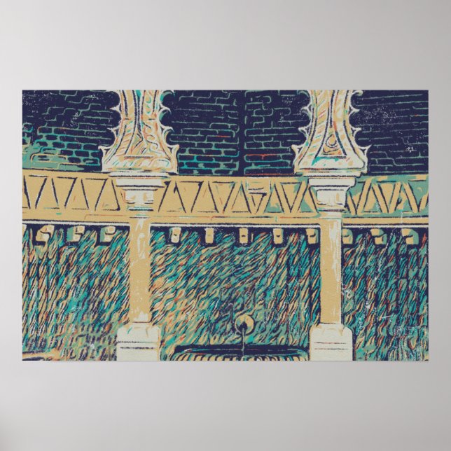 Sintra Moorish Architecture Illustration Portugal Poster (Vorne)