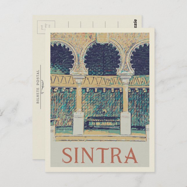 Sintra Moorish Dekoration Illustration Portugal Postkarte (Vorne/Hinten)
