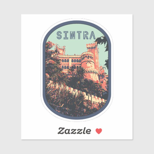 Sintra Pena Palast Illustration Portugal Sticker (Blatt)
