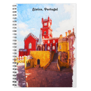 Sintra Portugal City Watercolor Notizblock