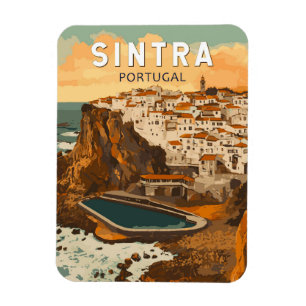 Sintra Portugal Illustration Reise Kunst Vintage Magnet