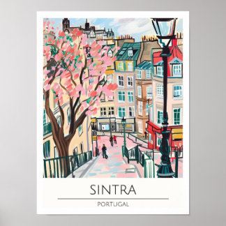 Sintra Portugal Vintage Kunst Illustration Reise Poster