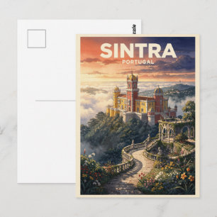 Sintra Portugal Vintage Reise Postkarte