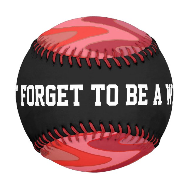 Sinus Waves Muster - rot + Ihre Ideen Baseball (Rückseite)