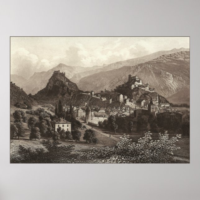 Sion in der Schweiz aus der Antike Poster (Vorne)