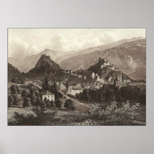 Sion in Switzerland from Antique Print Poster