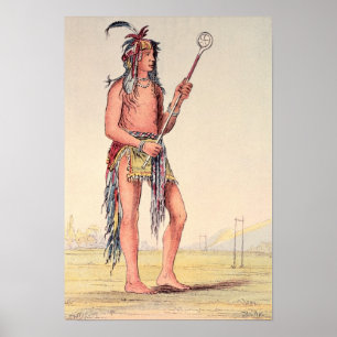 Sioux Ball Player Ah-No-Je-Nange Poster