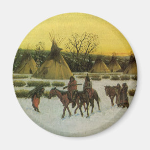 Sioux Camp in Wounded Knee von John Hauser Magnet