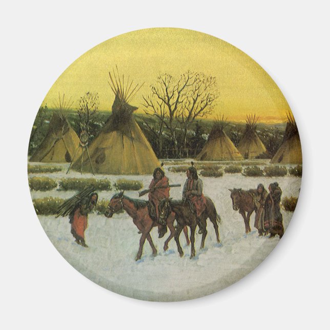 Sioux Camp in Wounded Knee von John Hauser Magnet (Vorne)
