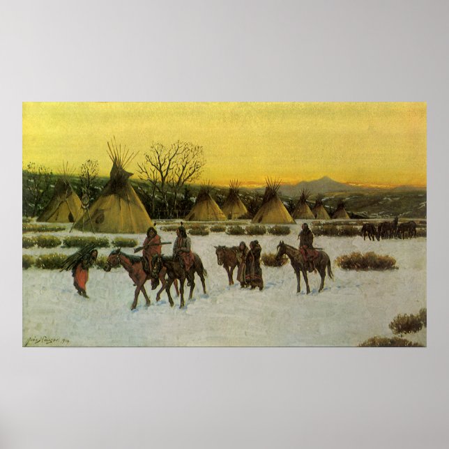 Sioux Camp in Wounded Knee von John Hauser Poster (Vorne)