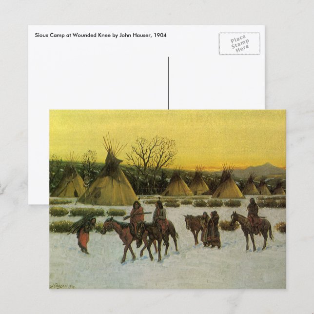 Sioux Camp in Wounded Knee von John Hauser Postkarte (Vorne/Hinten)