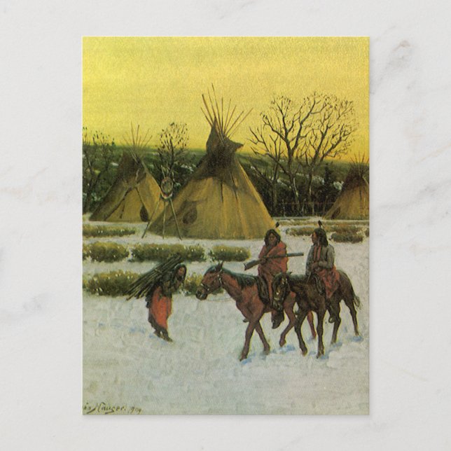 Sioux Camp in Wounded Knee von John Hauser Postkarte (Vorderseite)