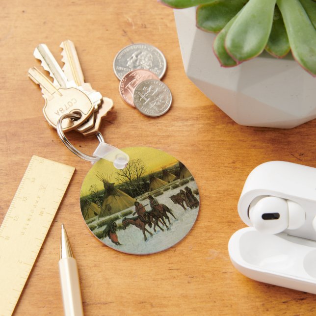 Sioux Camp in Wounded Knee von John Hauser Schlüsselanhänger (Schreibtisch)